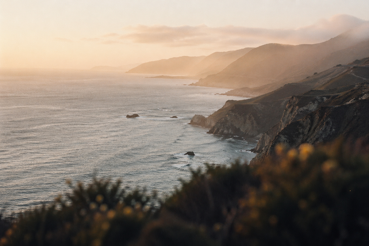 Coastal cliff at sunrise